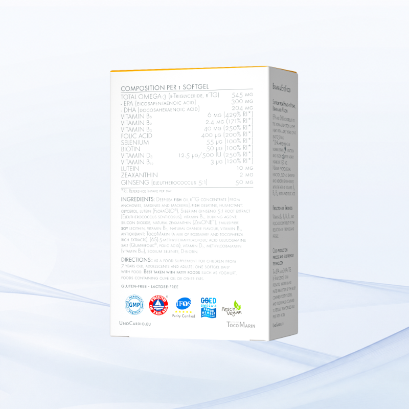 UnoCardio® Active Mind Omega-3 Nootropic & Lutein Blend