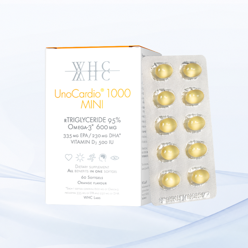 UnoCardio® 1000 MINI Compact Daily Omega-3 600mg Vitamin D 500 IU