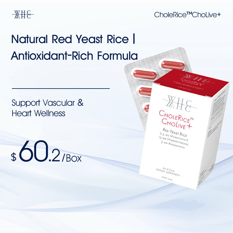 CholeRice ChoLive+ | Daily Heart & Vascular Support Formula | Red Yeast Rice, Astaxanthin & Olive Extract | 60 Softgels
