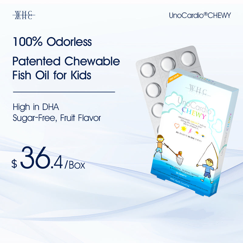 UnoCardio®CHEWY Children's Chewable Fish Oil Enhances Immunity Eye & Brain Development 30 Capsules